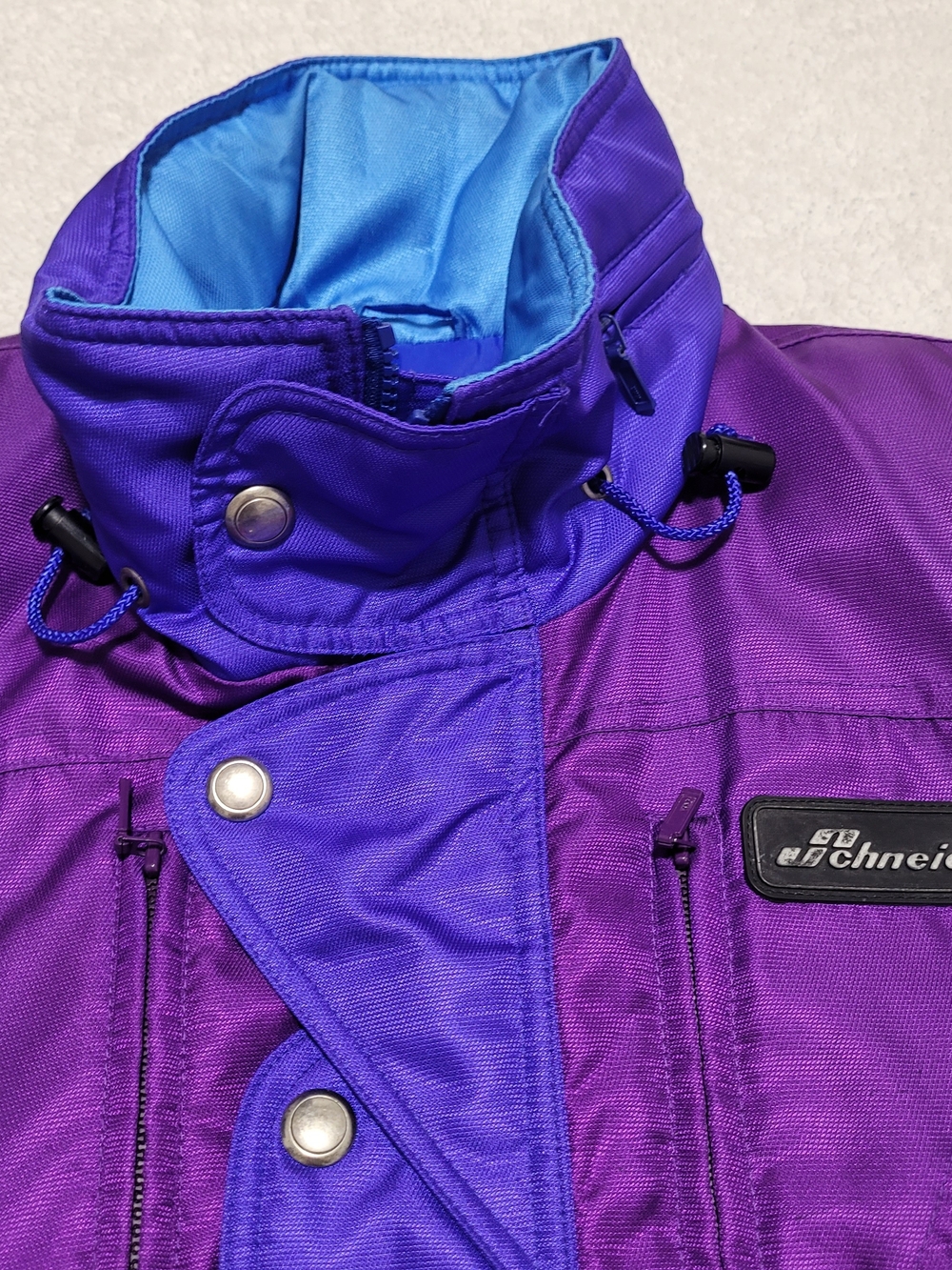 Vintage Schneider Men's Purple & Blue Ski Jacket - Picture 4 of 13